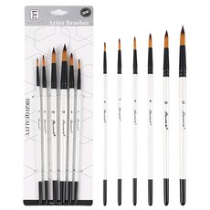 동아피엠에스 나일론 아트 브러쉬 둥근 붓 6종 세트, 2호, 4호, 6호, 8호, 10호, 12호, 1세트