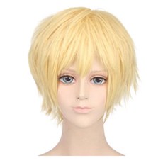 daysoy 短版層次角色扮演假髮, 1個, 黃金色