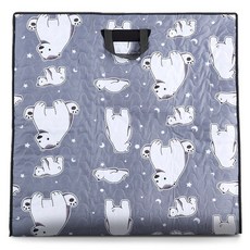 南原木器工藝社 3層絎縫小熊方形桌巾, 灰色