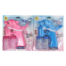 海豚LED泡泡槍 2入, 粉紅色, 藍色