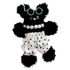 HAHA SLIME 內褲小熊毛根鑰匙圈DIY套組, 黑色, 1個