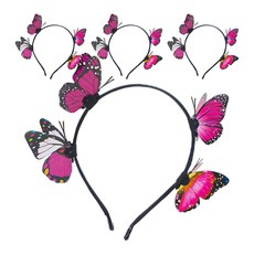 Allode 蝴蝶派對髮箍, 02 玫瑰紅, 4個