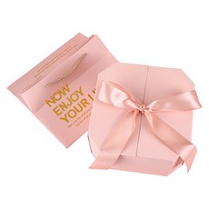 B Home Baking 八角形禮物盒提袋組, 粉紅色, 1套