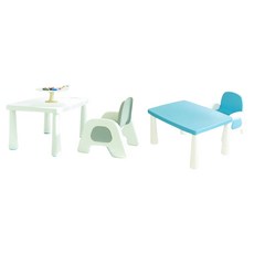베키 높이조절 유아책상 + 의자 세트, 스노우화이트(책상), 에코블루(의자)