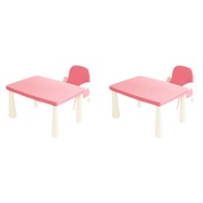 베키 높이조절 유아책상 + 의자 세트, 코지핑크(책상), 에코블루(의자)