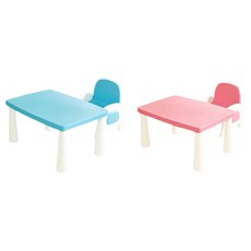 베키 높이조절 유아책상 + 의자 세트, 에코블루(책상), 모던그레이(의자)