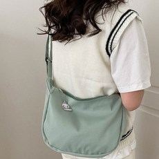 Elsso 素色半月鑰匙圈斜背包, 綠色