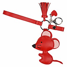 탑피아 간단한 DIY 키링 레드바디 + 핑크귀 귀마우스 소재 가방 세트, 레드, 1세트