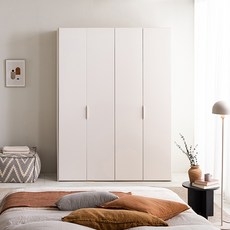 리바트 퓨리타 1600 키큰옷장 일반도어 긴옷장 + 짧은옷장 세트 방문설치, 웜화이트(옷장) + 웜화이트(손잡이)