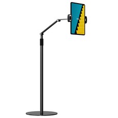 VICXXO 鋁製防滑墊夾式蛇管支架 手機 iPad 平板電腦支架, V5, 黑色