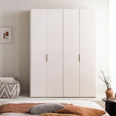 리바트 퓨리타 1600 키큰옷장 일반도어 세트 방문설치, 웜화이트(옷장) + 골드(손잡이)