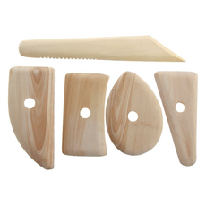 Khohimo 陶藝雕塑木製塑形刀5件組 3W342, 1套