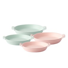 廚房大師 擺盤派對餐盤組, 1套, 綠色 + 粉紅色, S號盤 2款 x 2p + L號盤 2款 x 2p