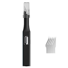 Khohimo 多用途精密藝術雕刻篆刻刀嫁接刀印章刀 黑色 + 補充刀片 5入組 3W341