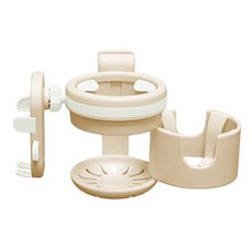 I'CLE 3合1旋轉嬰兒車杯架, 米色, 1個