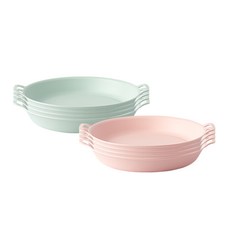 廚房大師 擺盤派對餐盤組 小號, 1套, 綠色 + 粉紅色, 餐盤 S 2款 x 4入