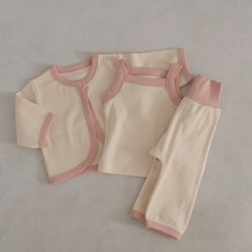 PEEKABOO 嬰幼兒 Sugar baby 開襟衫 + 上衣 + 下著套組