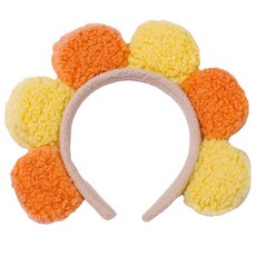 미미파티 동물 파티 생일 인싸 놀이공원 체육대회 운동회 머리띠 컬러풀플라워, 옐로우, 1개