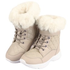 紙飛機兒童兒童軟墊毛皮靴兒童女孩長靴冬季鞋小學生