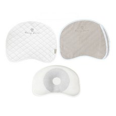 Mong Sure 幼兒用Watch Bio涼感退熱枕 半月型+枕頭套 2入組, 1組, 米色(枕頭套)