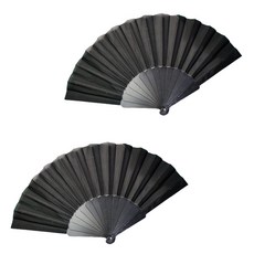 Dodo Home 素色便攜式折疊扇 42cm, 黑色, 2個