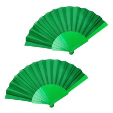 Moreable 素色便攜式折疊扇 42cm, 綠色, 2個