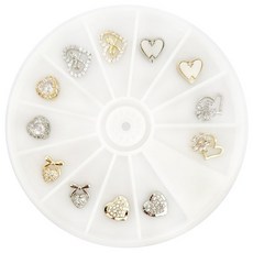 Kakas 鋯石愛心美甲飾品套組 KN-P1082, 混合色, 1個