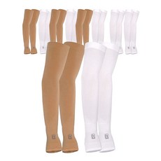 PGA TOUR 男女通用涼感袖套手指款2件組, 膚色, 白色, 10套