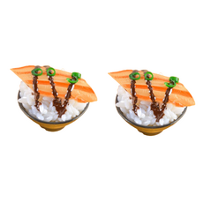 Rinablue 日式餐廳蓋飯丼飯模型 5公分 2入, 鮭魚壽司
