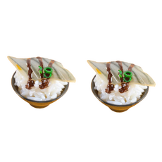 Rinablue 日式餐廳蓋飯丼飯模型 5公分 2入, 生魚片壽司2