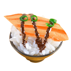 Rina Blue 日式餐廳 蓋飯 丼飯 模型 5cm, 鮭魚壽司