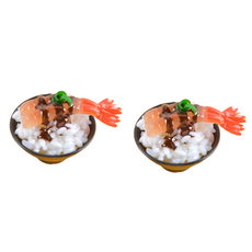 Rinablue 日式餐廳蓋飯丼飯模型 5公分 2入, 蝦壽司1