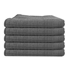 World Clean 高級棋盤格超細纖維抹布 灰色, 5個