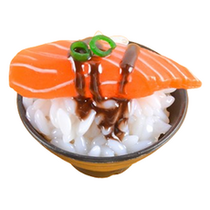 Rina Blue 日式餐廳 蓋飯 丼飯 模型 5cm, 大鮭魚壽司
