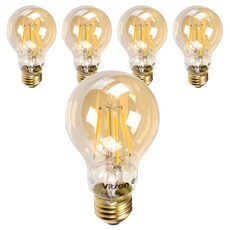 LISHIN Vitson Wonha愛迪生燈泡型A60 LED 4W燈泡 金色, 黃光色, 5個