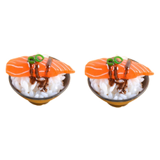 Rinablue 日式餐廳蓋飯丼飯模型 5公分 2入, 大鮭魚壽司