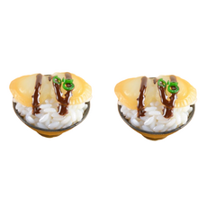 Rinablue 日式餐廳蓋飯丼飯模型 5公分 2入, 蛤蜊壽司