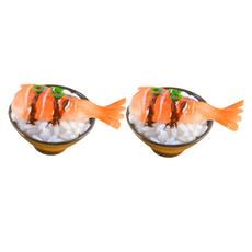 Rinablue 日式餐廳蓋飯丼飯模型 5公分 2入, 蝦壽司3