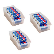 Block Mart 廚房冰箱飲料罐整理收納盒 大型, 透明, 3個