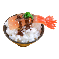 Rina Blue 日式餐廳 蓋飯 丼飯 模型 5cm, 蝦壽司1