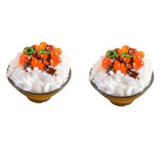 Rinablue 日式餐廳蓋飯丼飯模型 5公分 2入, 魚子醬壽司