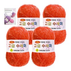 yarna 대용량 수세미 100g x 4p + C 인쇄도안 8종 세트, 107 오렌지, 1개