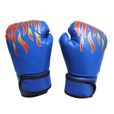 WOLON 五龍 火焰拳擊拳擊手套, 藍色, 1雙
