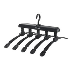 O.Laple 可折疊一鍵式旋轉5層衣架, 1個, 黑色