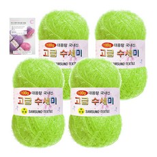 yarna 대용량 수세미 100g x 4p + C 인쇄도안 8종 세트, 144 라임, 1개