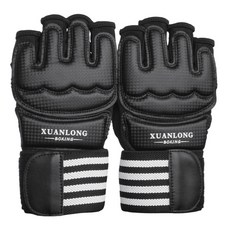 Block Mart 格鬥健身露指半指手套, 1個, 黑色