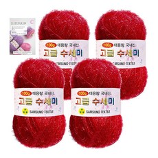 yarna 대용량 수세미 100g x 4p + C 인쇄도안 8종 세트, 108 레드, 1개