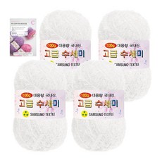 yarna 대용량 수세미 100g x 4p + C 인쇄도안 8종 세트, 101 흰색, 1개