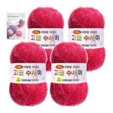 yarna 대용량 수세미 100g x 4p + C 인쇄도안 8종 세트, 118 스트로베리, 1개