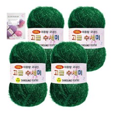yarna 대용량 수세미 100g x 4p + C 인쇄도안 8종 세트, 104 진초록, 1개